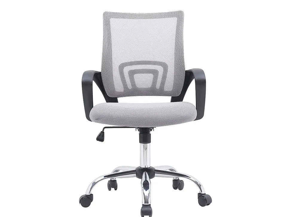Fauteuil operateur q-connect siena maille base metal chrome hauteur max 1000mm largeur 560mm prof 570mm blanc et gris