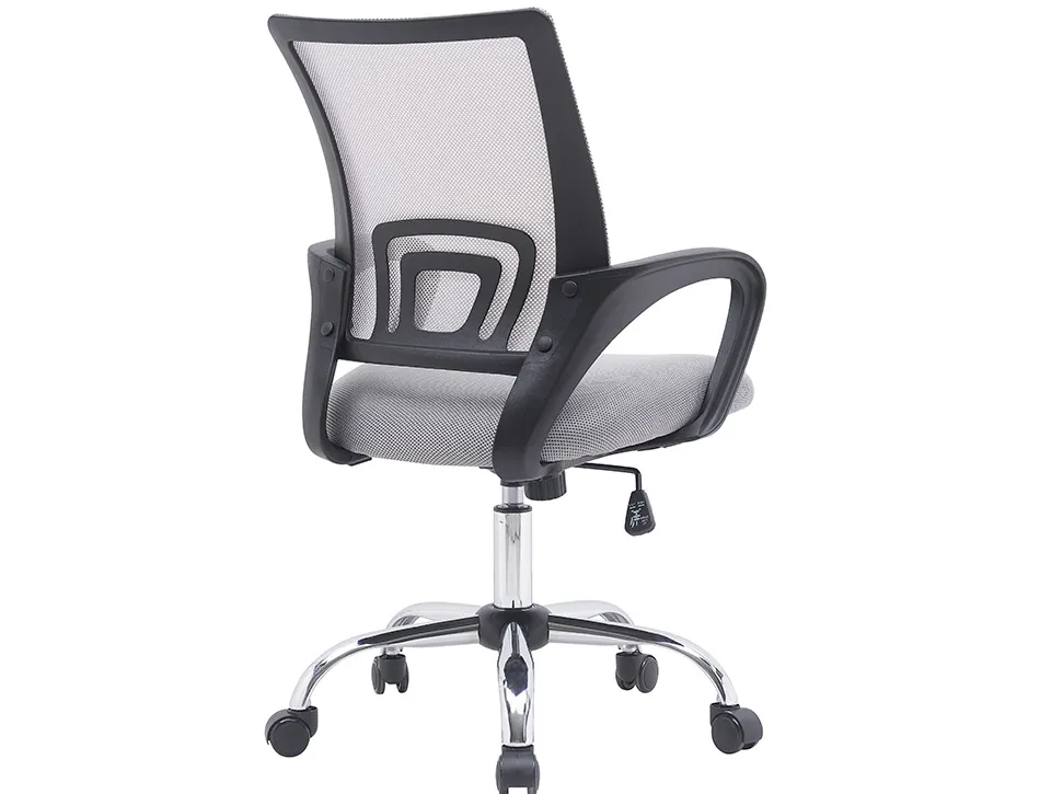 Fauteuil operateur q-connect siena maille base metal chrome hauteur max 1000mm largeur 560mm prof 570mm blanc et gris