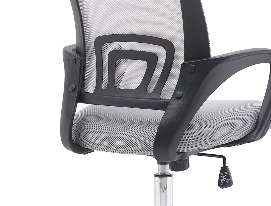 Fauteuil operateur q-connect siena maille base metal chrome hauteur max 1000mm largeur 560mm prof 570mm blanc et gris