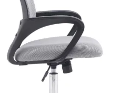 Fauteuil operateur q-connect siena maille base metal chrome hauteur max 1000mm largeur 560mm prof 570mm blanc et gris