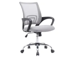 Fauteuil operateur q-connect siena maille base metal chrome hauteur max 1000mm largeur 560mm prof 570mm blanc et gris