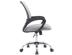 Fauteuil operateur q-connect siena maille base metal chrome hauteur max 1000mm largeur 560mm prof 570mm blanc et gris