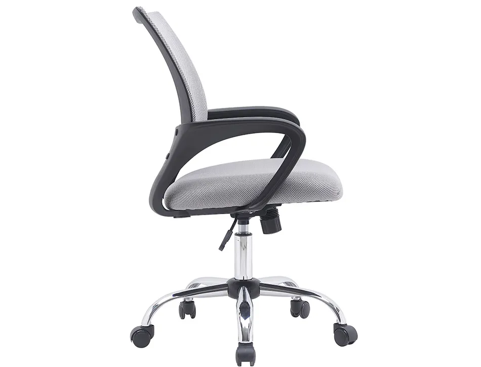 Fauteuil operateur q-connect siena maille base metal chrome hauteur max 1000mm largeur 560mm prof 570mm blanc et gris