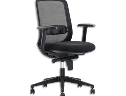 Fauteuil orco assise tissu dossier resille noir mecanisme synchrone accoudoirs reglables