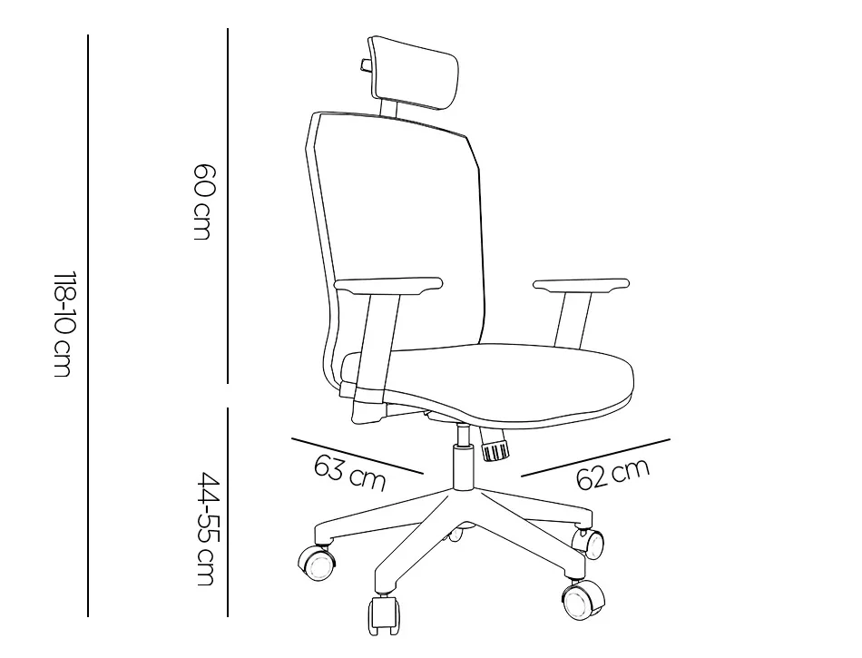 Fauteuil rotatif q-connect ergonomique q-connect appui-tete et dossier ajustables en hauteur
