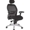 Fauteuil tempo dossier resille assise mesh noir mecanisme basculant decale accoudoirs reglables