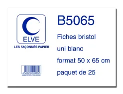 Feuille bristol elve 50x65cm 190g uni blanc