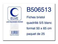 Feuille bristol elve 50x65cm 190g quadrillé 5x5mm