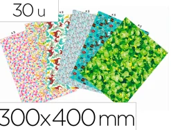 Feuille decopatch scolaire 300x400mm motifs decoration pochette 30 unites