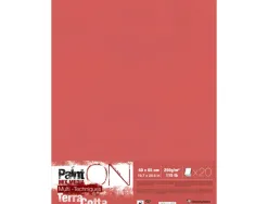 Feuille dessin clairefontaine paint on 500x650mm 250g coloris terracotta paquet 10 unites
