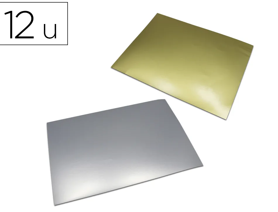Feuille metal o'color a repousser a4 aluminium coloris or et argent sachet 12 unites