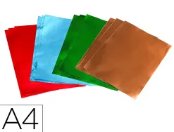 Feuille metal o'color a repousser a4 aluminium coloris assortis sachet 12 unites