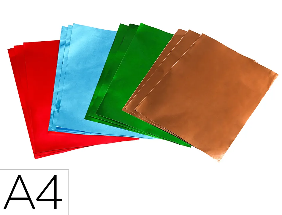 Feuille metal o'color a repousser a4 aluminium coloris assortis sachet 12 unites
