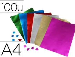 Feuille metallisee o'color a4 coloris assortis sachet 100 unites
