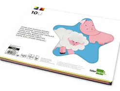 Feuille mousse liderpapel a4+ 240x315mm 60g/m2 épaisseur 1.5mm coloris assortis bloc 10 feuilles