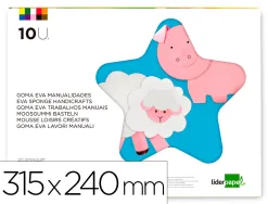 Feuille mousse liderpapel a4+ 240x315mm 60g/m2 épaisseur 1.5mm coloris assortis bloc 10 feuilles