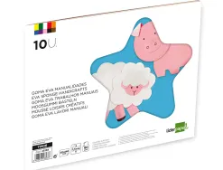 Feuille mousse liderpapel a4+ 240x315mm 60g/m2 épaisseur 1.5mm coloris assortis bloc 10 feuilles