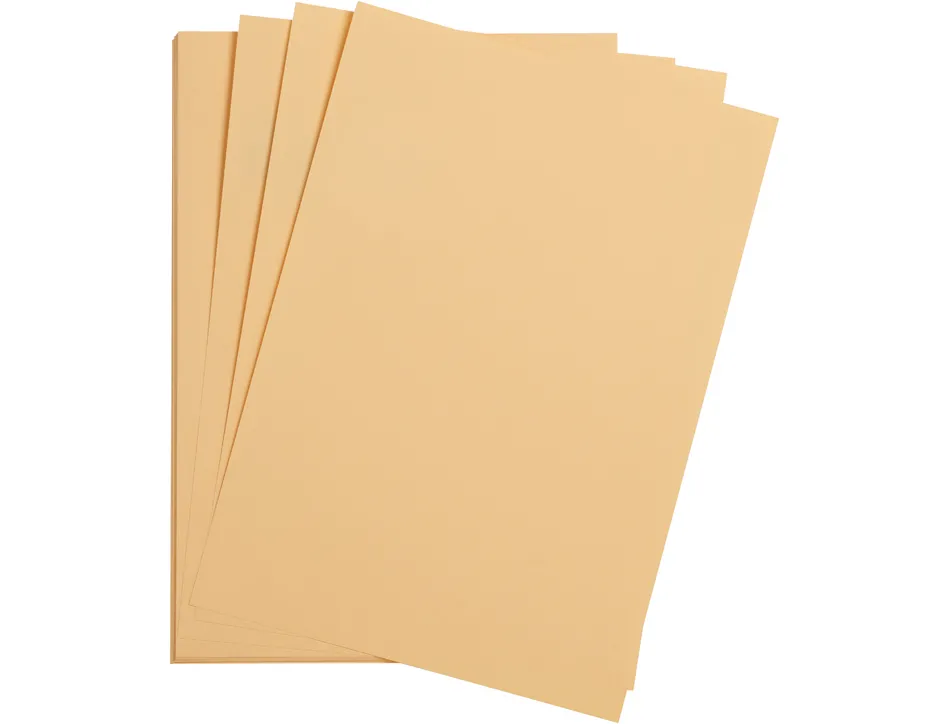 Feuille papier clairefontaine maya 270g 500x700mm coloris abricot paquet 25 unites