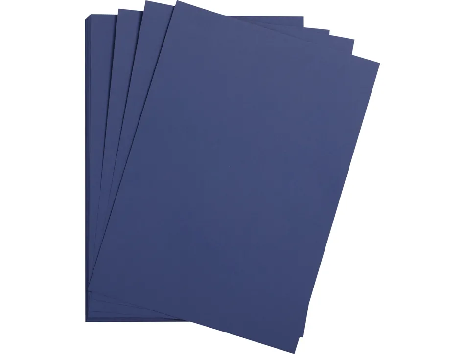 Feuille papier clairefontaine maya 270g 500x700mm coloris bleu nuit paquet 25 unites