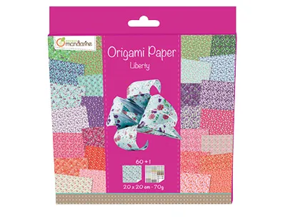 Feuille papier origami clairefontaine liberty 70g 200x200mm coloris assortis