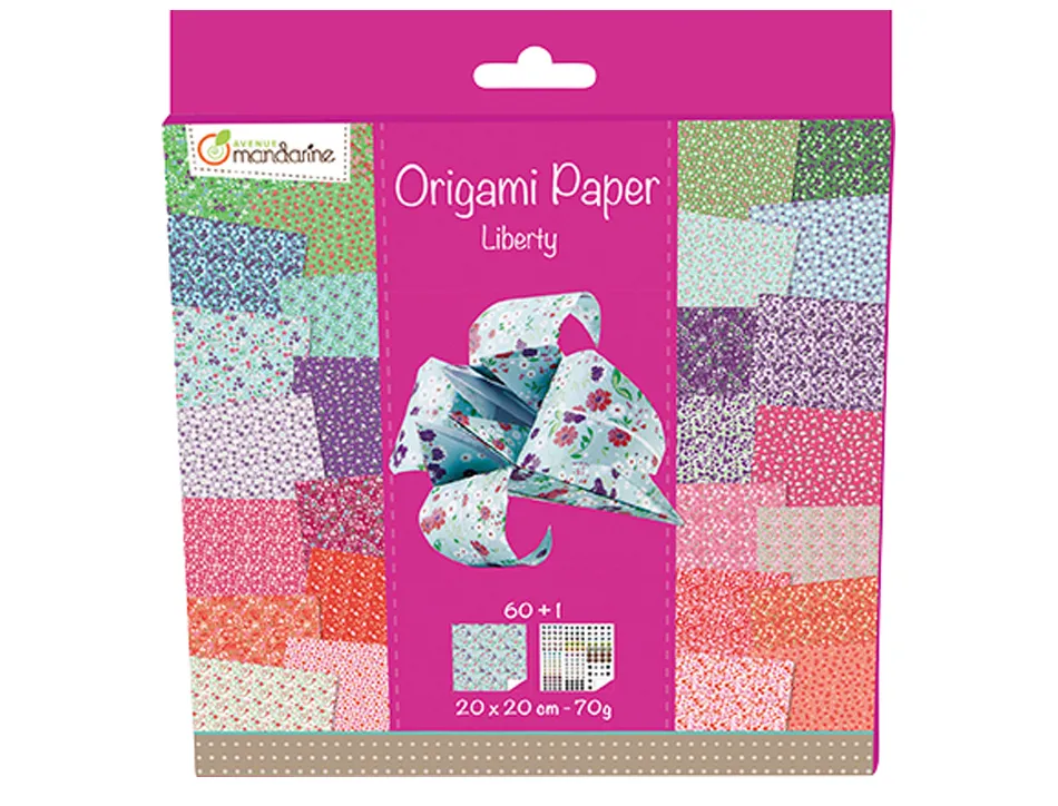 Feuille papier origami clairefontaine liberty 70g 200x200mm coloris assortis