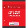 Feuille simple conquerant 7 perforees 170x220mm film 80g seyes coloris rose paquet 100 unites