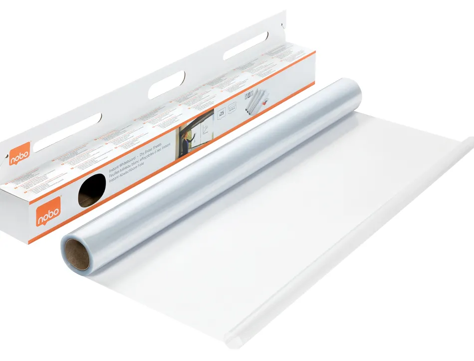 Feuille tableau nobo instant 600x800mm coloris transparent rouleau 25 unites