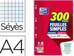 Feuilles simples oxford perfores 300 pages a4 seyes