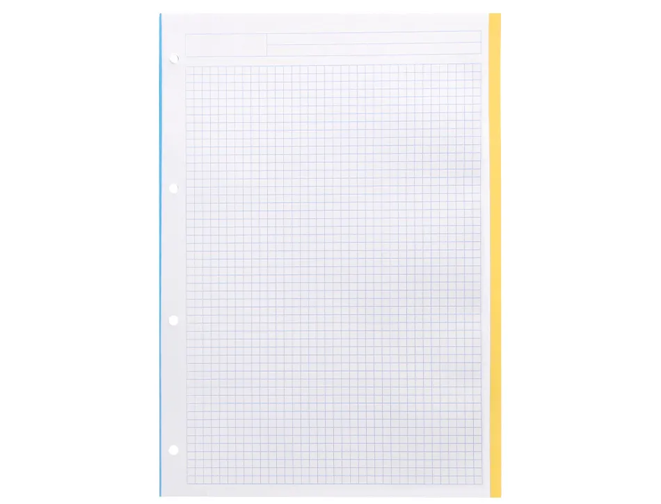 Feuillet mobile antartik a4 100 feuilles 100g quadrillage 5mm 4 trous bandes de 5 couleurs