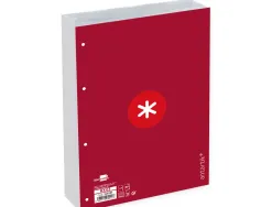 Feuillet mobile antartik a4 80feuilles 90g quadrillage 5mm 4 trous bord coloris framboise