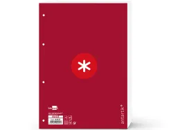 Feuillet mobile antartik a4 80feuilles 90g quadrillage 5mm 4 trous bord coloris framboise