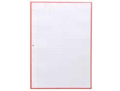 Feuillet mobile antartik a4 80feuilles 100g quadrillage 5mm 4 trous bord coloris rose