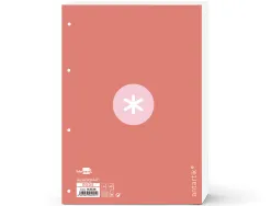 Feuillet mobile antartik a4 80feuilles 100g quadrillage 5mm 4 trous bord coloris rose