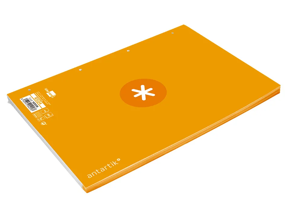 Feuillet mobile antartik a4 80feuilles 90g quadrillage 5mm 4 trous bord coloris jaune