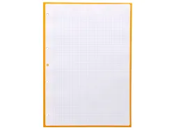 Feuillet mobile antartik a4 80feuilles 90g quadrillage 5mm 4 trous bord coloris jaune