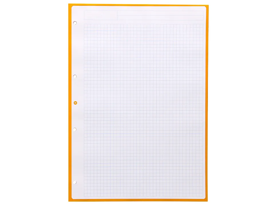 Feuillet mobile antartik a4 80feuilles 90g quadrillage 5mm 4 trous bord coloris jaune