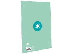 Feuillet mobile antartik a4 80feuilles 90g quadrillage 5mm 4 trous bord coloris menthe