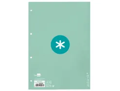 Feuillet mobile antartik a4 80feuilles 90g quadrillage 5mm 4 trous bord coloris menthe
