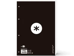 Feuillet mobile antartik a4 80feuilles 90g quadrillage 5mm 4trous bord coloris noir
