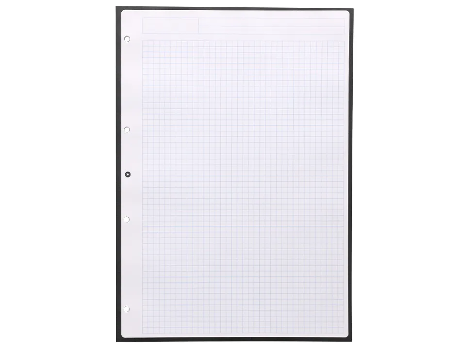 Feuillet mobile antartik a4 80feuilles 90g quadrillage 5mm 4trous bord coloris noir