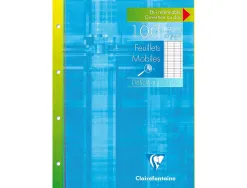 Feuillet mobile clairefontaine deficient visuel 21x29,7cm seyes noir 2,5mm agrandis 10x10 etui 100
