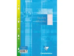 Feuillet mobile clairefontaine a4 21x29,7cm papier velin veloute 150 pages 90g seyes perforees sous film coloris blanc