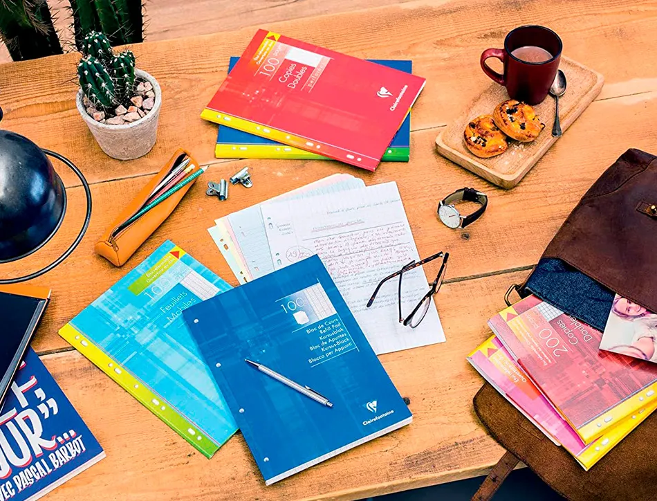 Feuillet mobile clairefontaine a4 21x29,7cm papier velin veloute 150 pages 90g seyes perforees sous film coloris blanc