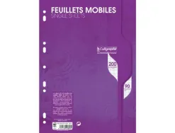 Feuillet mobile conquerant 210x297mm 200 pages 90g seyes perfore coloris blanc