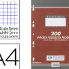 Feuillet mobile conquérant sept a4 210x297mm 200 pages 90g 5x5mm perforé coloris blanc