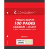 Feuillet mobile conquérant a5+ 170x220mm 100 pages 80g séyès perforé coloris jaune