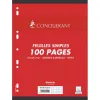 Feuillet mobile conquérant sept a4 210x297mm 100 pages 90g séyès perforé coloris blanc