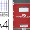 Feuillet mobile conquérant sept a4 210x297mm 100 pages 90g 5x5mm perforé coloris blanc