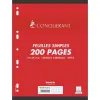 Feuillet mobile conquérant sept a4 210x297mm 200 pages 90g séyès perforé coloris blanc