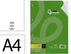 Feuillet mobile liderpapel a4 perfore uni 75g marge 4 trous paquet 100 feuilles